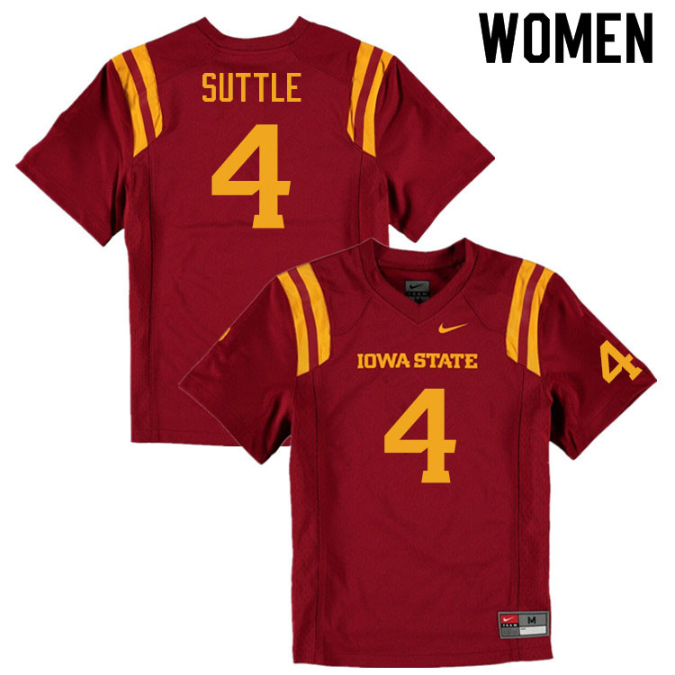 Iowa State Cyclones Women's #4 Corey Suttle Nike NCAA Authentic Cardinal College Stitched Football Jersey QC42C44EB